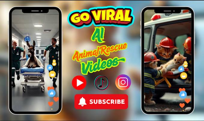 I will create viral AI animal rescue videos | AI pet content | AI cat and dog rescue