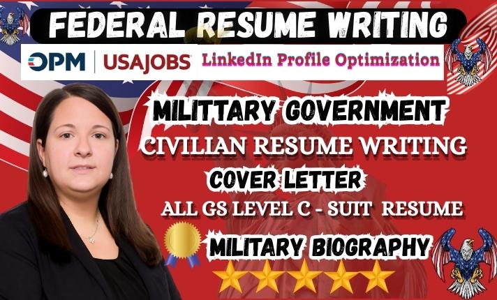 I will write federal resume, executive resume, ATS resume writing for USAJOB