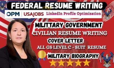 I will write federal resume, executive resume, ATS resume writing for USAJOB