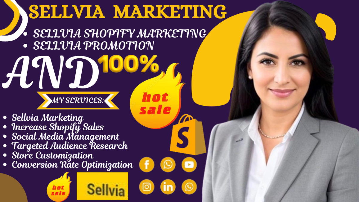 I will set up your Sellvia Shopify store and do Sellvia marketing promotion for you