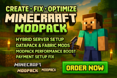 Create, Fix, and Optimize Minecraft Modpack & Setup Hybrid Server with Data Pack & Fabric Mods