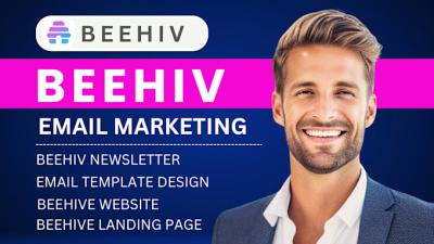 I will setup Beehiiv Newsletters, Beehive Website Landing Page Design, AI Email Templates