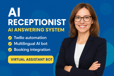 I will build AI receptionist and answering system with Twilio, SMS, and booking