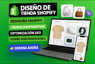 I will diseño tienda Shopify profesional de dropshipping y sitio web ecommerce