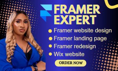 I will design Framer website, Figma to Framer, Framer landing page, Framer website