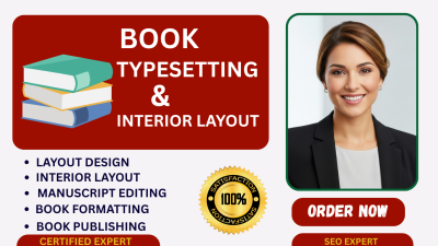 I will do KDP upload, book typesetting, manuscript, interior formatting, layout design