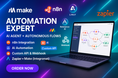 I will construyo automatizaciones n8n, Lindy AI, Relevance AI, Zapier y arreglo flujos