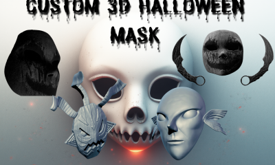 I will do 3D horror Halloween mask, 3D helmet, 3D print model, 3D mask