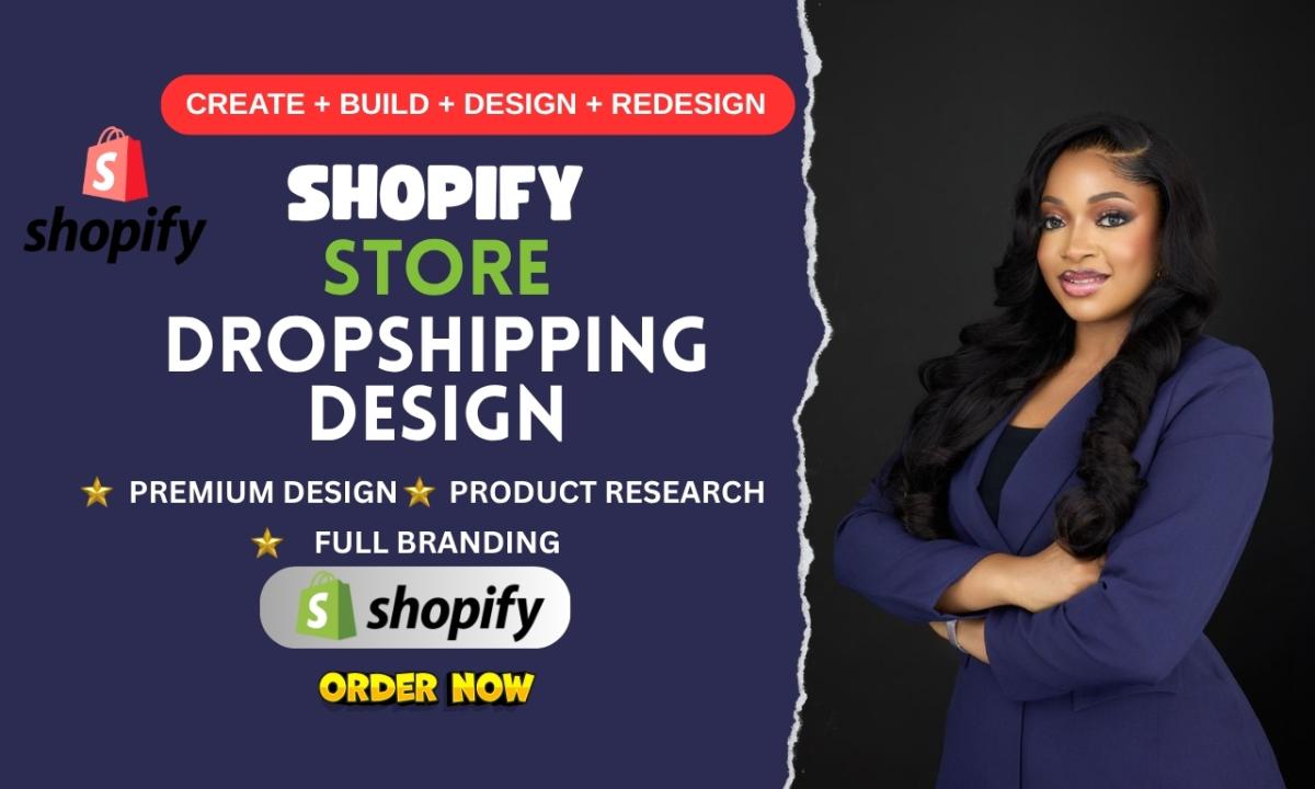 I will build Shopify store, Shopify redesign, dropshipping store website