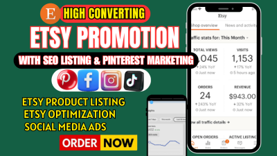 I will promote Etsy shop with Etsy SEO, Pinterest marketing & ads to increase Etsy sales
