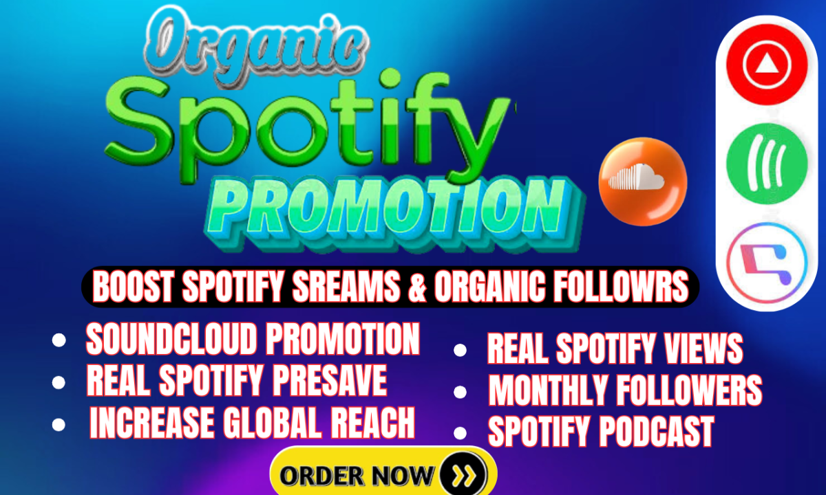 I will do organic Spotify music promotion, SoundCloud promotion to grow your listeners