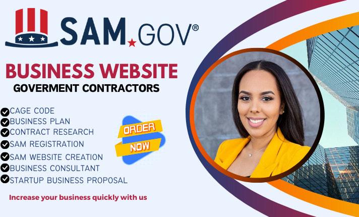 I will design a professional website for government contractors, SAM.gov registration