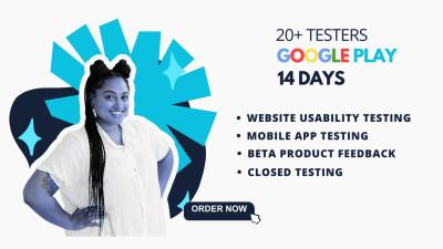 I will 12 testers closed testing 20 testers app testing Google Play Console Play Console
