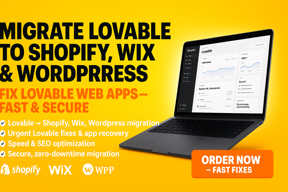 I Will Migrate Lovable AI to WordPress, Wix, Shopify & Urgently Fix Lovable Web App