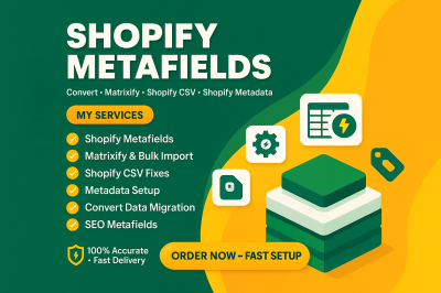I will convert Matrixify Shopify Metafield, Shopify CSV, Shopify Metadata, Checkout Champ