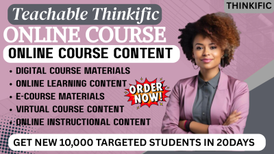 I will design online course content and curriculum for Udemy, Teachable, Thinkific