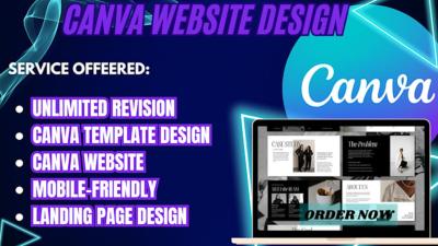 I will create a professional Canva website, Canva landing page, custom template design