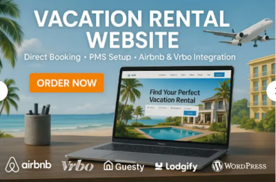 I Will Build Direct Booking Vacation Rental Website for Airbnb, Vrbo, Guesty, Hostaway PMS