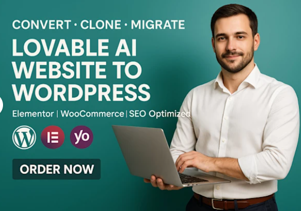 Clone or Migrate, Convert Lovable AI, Durable, V0 or Wix Site to WordPress Fast