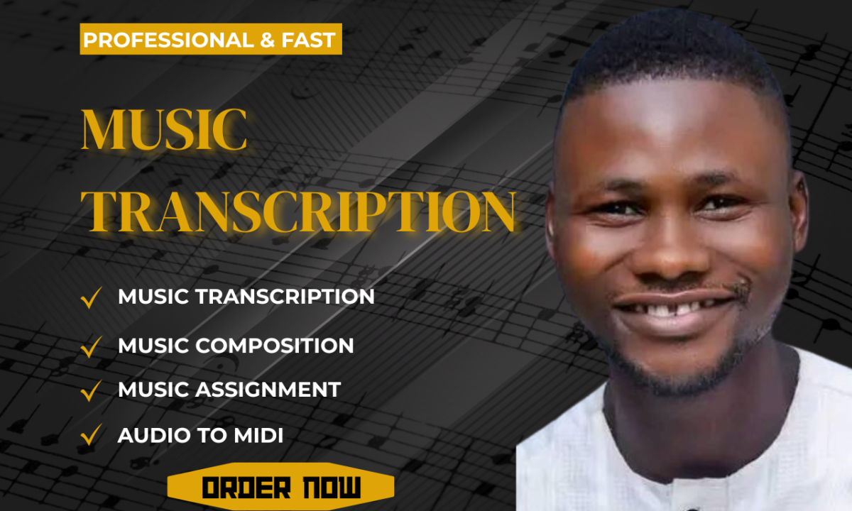 I will do fast music transcription for any audio to sheet music music transcription