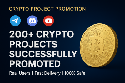 I will promote your crypto Telegram, Discord, YouTube, and NFT project to real active users