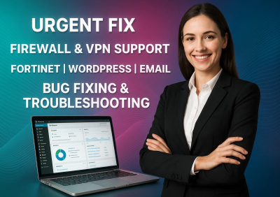 I will urgently fix bugs, troubleshoot critical errors, revamp, and resolve blurry firewall/VPN issues