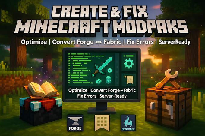 I will create, optimize, and fix Minecraft modpacks errors & convert Forge mods to Fabric