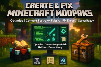 I will create, optimize, and fix Minecraft modpacks errors & convert Forge mods to Fabric