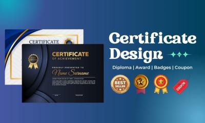 I will design certificate, diploma, award, gift certificate, and coupon