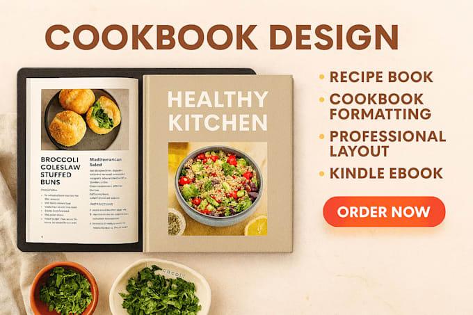 I will design and format professional cookbooks, recipe books, and cookbooks writing