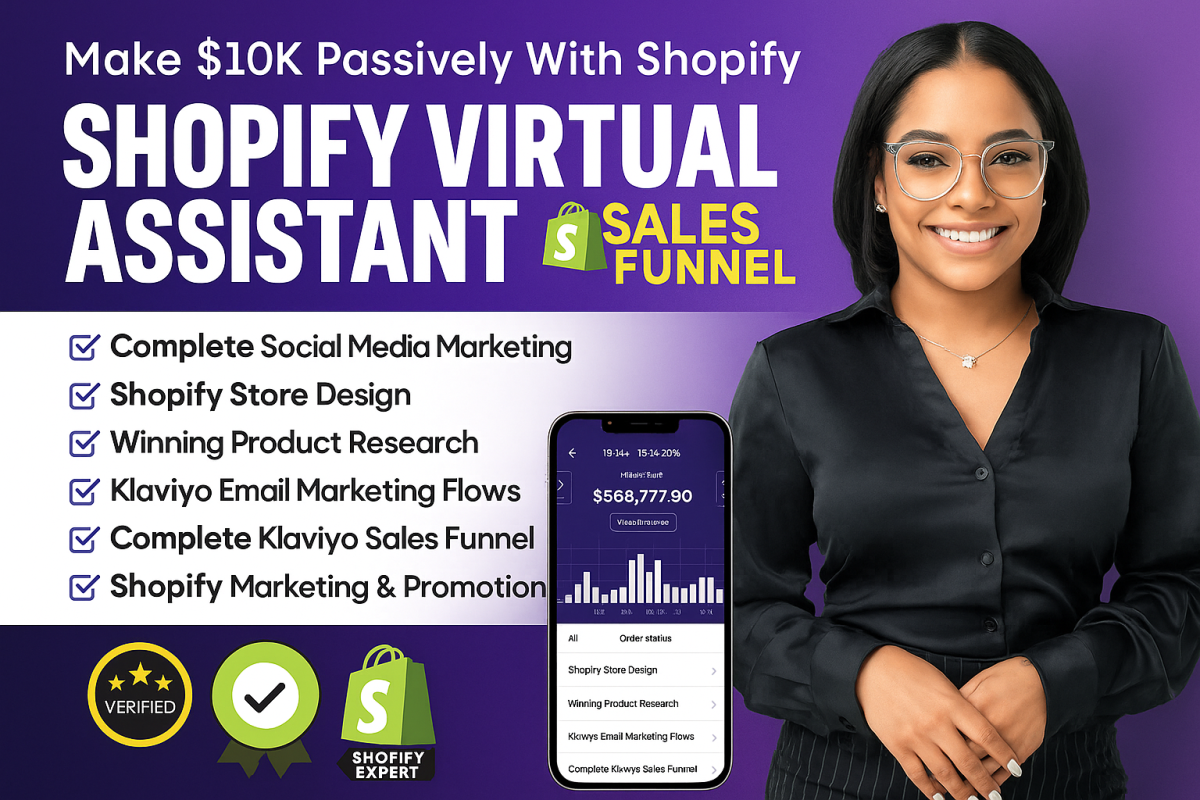 I will do Shopify Manager, POD Store Manager, and Virtual Assistant for Sales