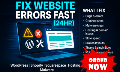 Urgently Fix WordPress, Shopify, Squarespace Errors, Hosting, Domain & Malware in 24hr