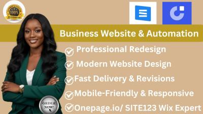 I will design or redesign your website using OnePage.io, Site123, Wix, or any builder
