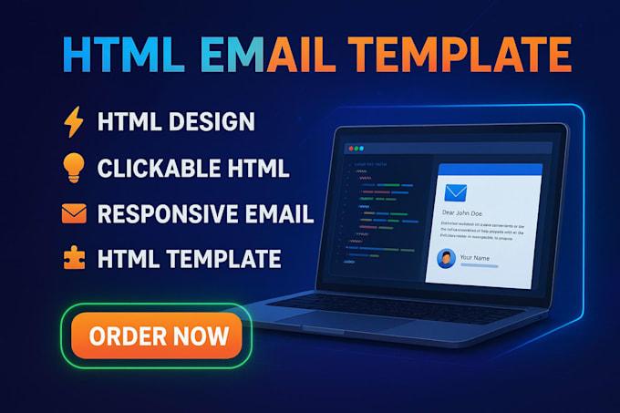 I will build a responsive HTML email template with clickable signature