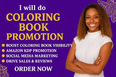 I will do coloring book promotion