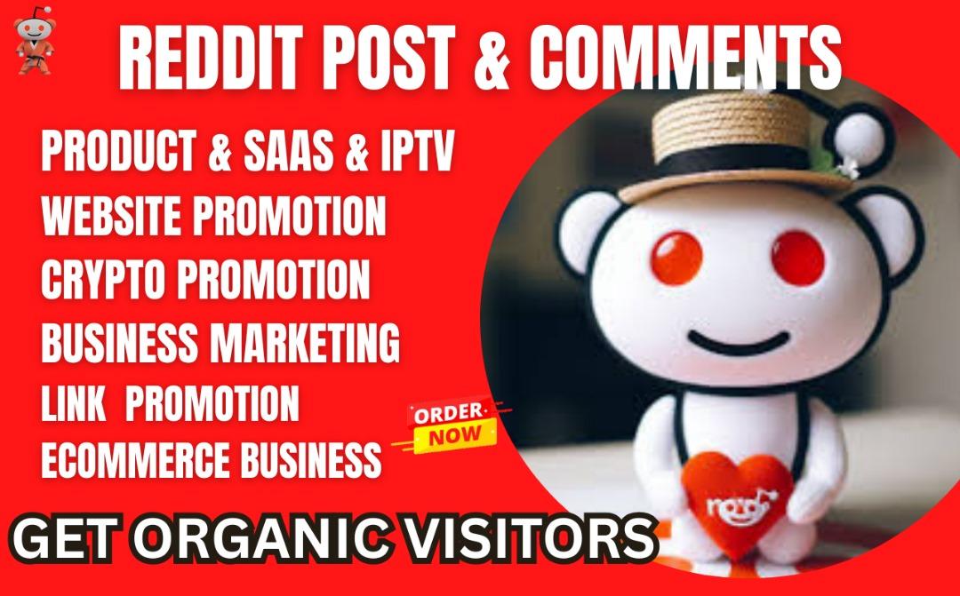 I will Reddit post upvote management for crypto, IPTV, blog, and SaaS website promotion