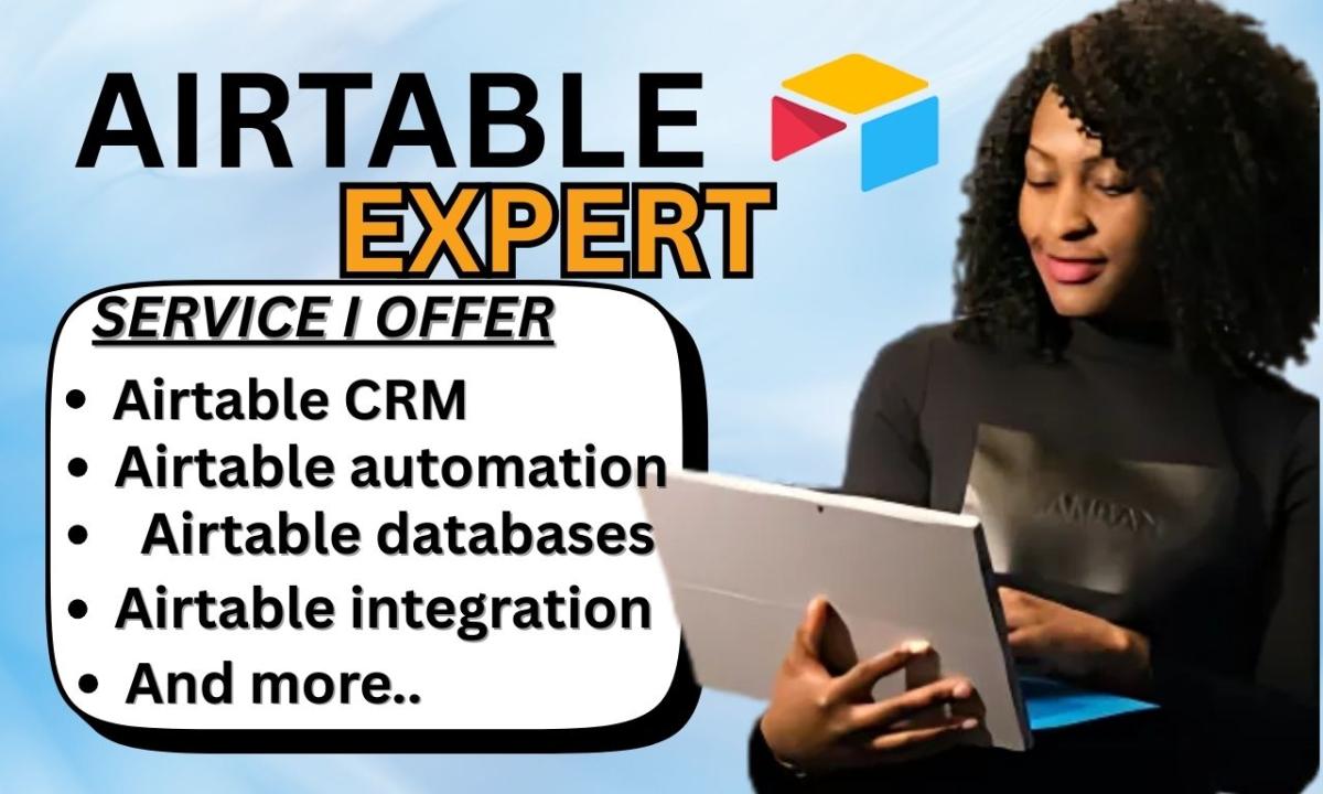 I will be your Airtable database, Zapier automation, Softr Airtable interface expert