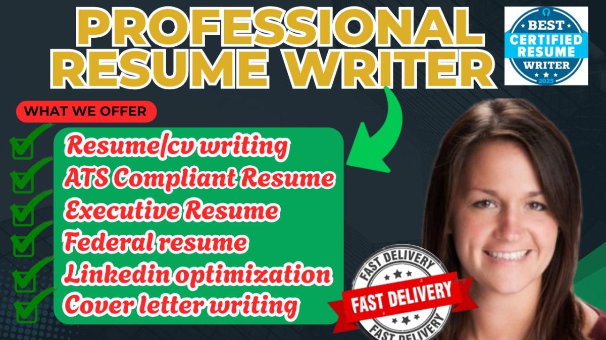 I will write your ats resume writing federal resume executive resume and linkedin opt