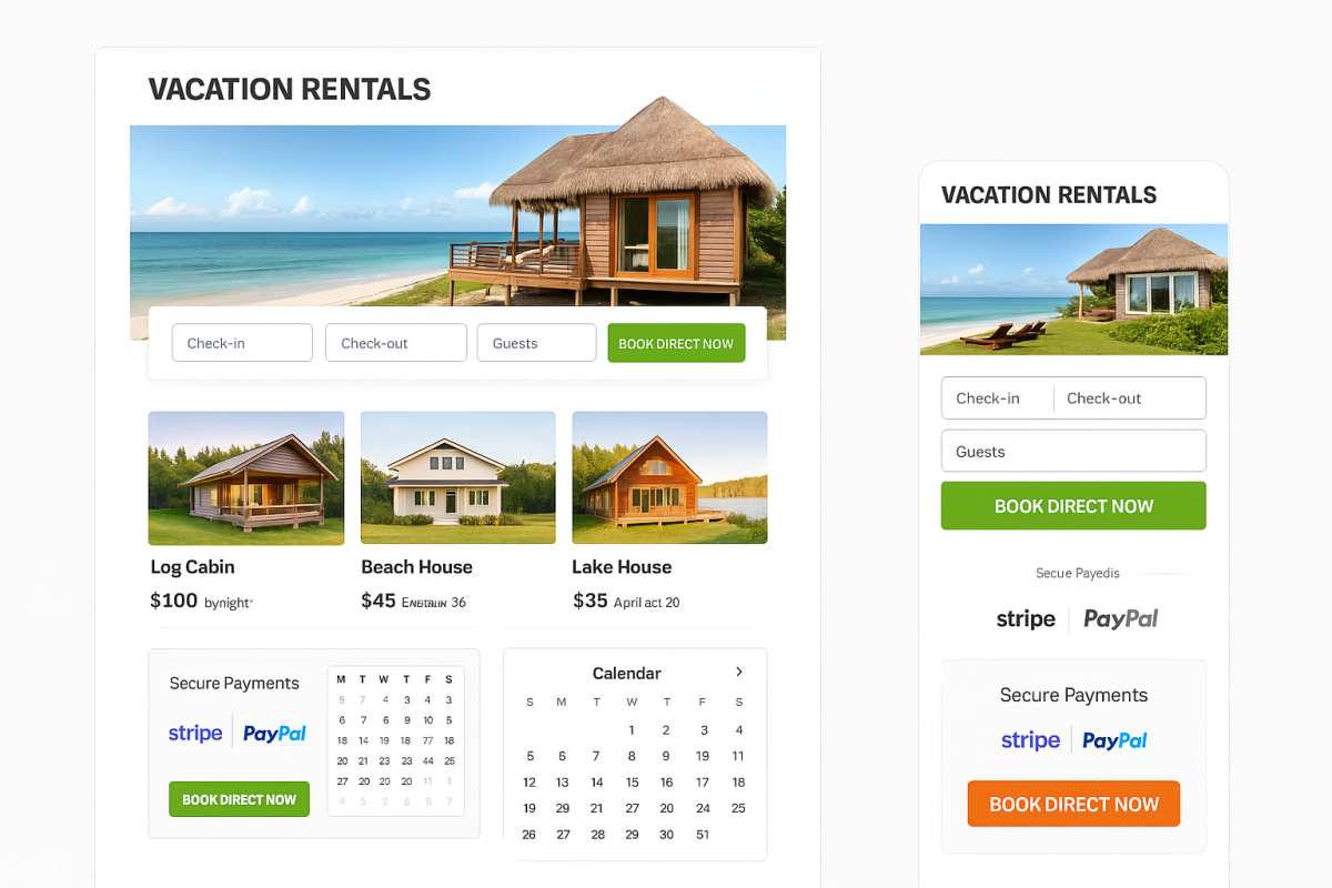 I will build a direct booking vacation rental website like Lodgify, Hostaway, or Airbnb
