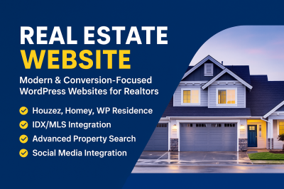 I will design a responsive real estate website using Houzez, Homey, WP Residence, and IDX
