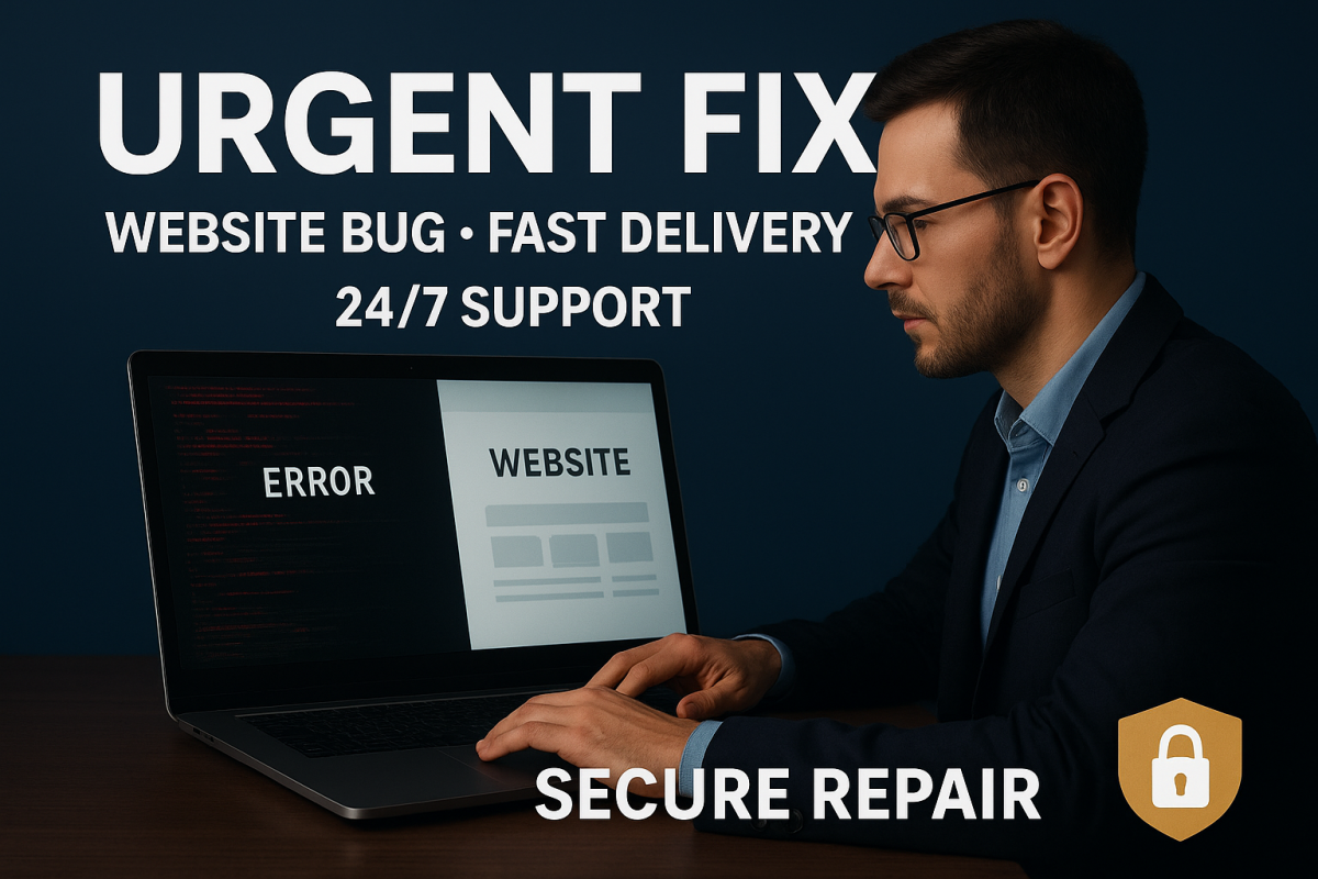 I Will Urgently Fix Website Issues, Bugs, Errors, and Speed Problems