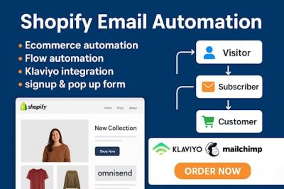 I will set up Shopify email automation with Klaviyo, Mailchimp, Omnisend for Ecommerce