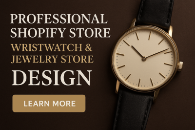 I will design professional jewelry Shopify store wristwatch store fashion Shopify store