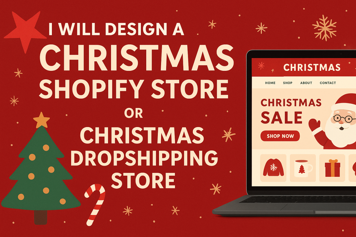 I will design Christmas Shopify Store, Christmas Dropshipping Store