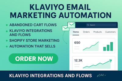 I will setup Klaviyo email marketing flows for Shopify store abandoned cart upsell