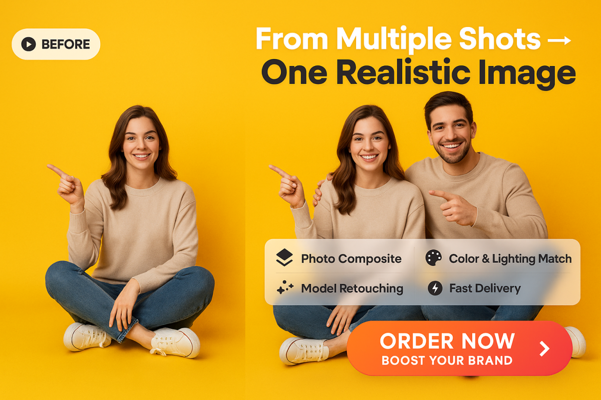 I Will Merge Composite Photos into One Realistic Image for Personal Branding, Model, and Retouching