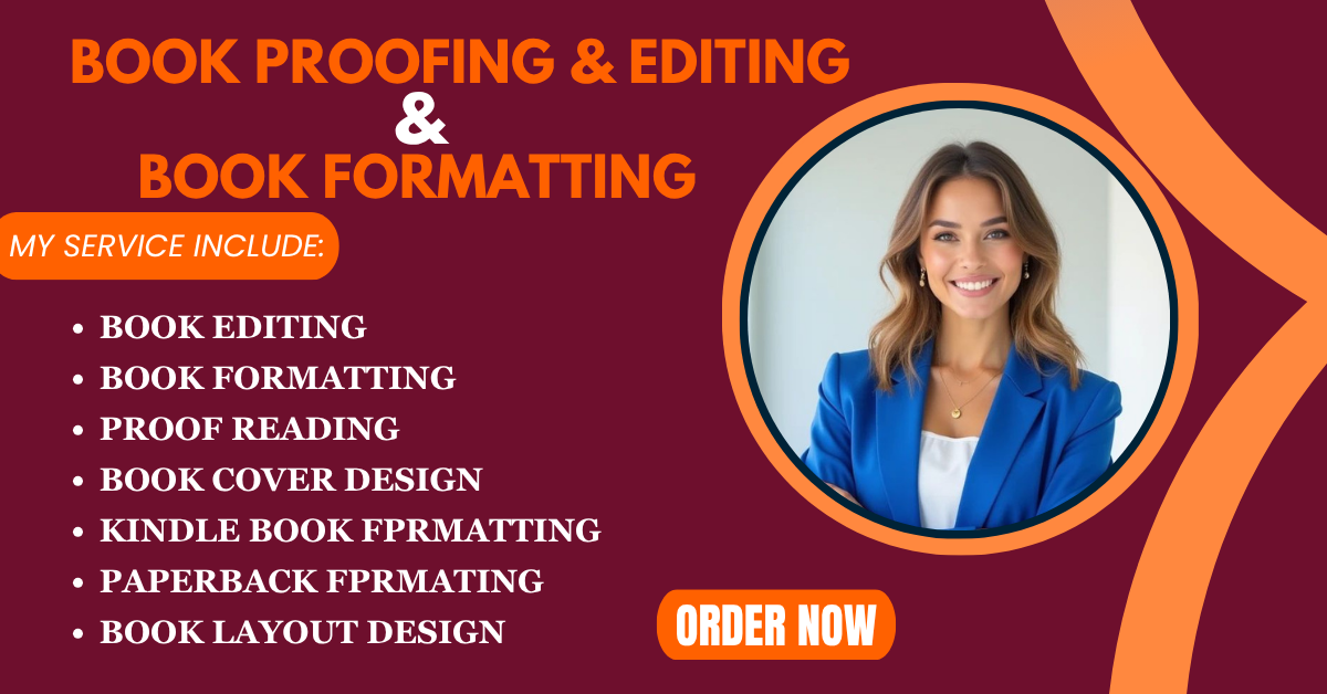 I will do book editing, booking, proofreading, KDP book formatting, and KDP book publishing