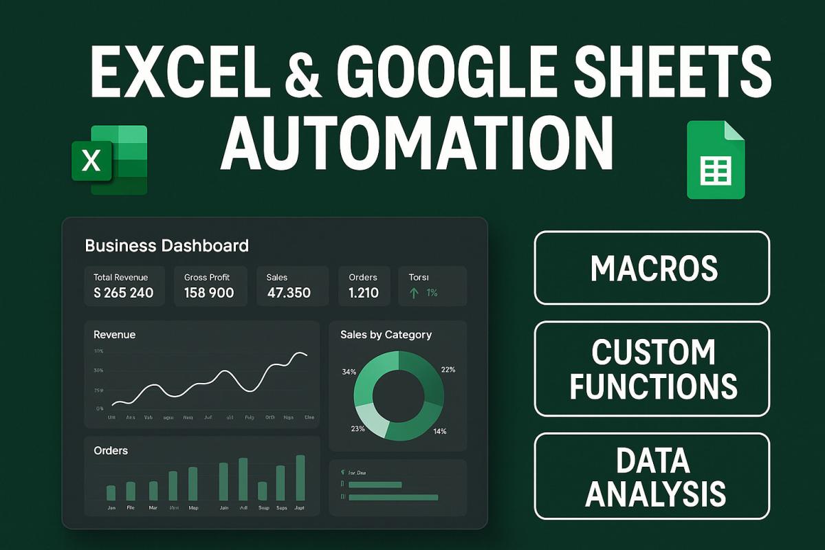 I will automate Excel and Google Sheets with custom spreadsheets, VBA macros, and templates