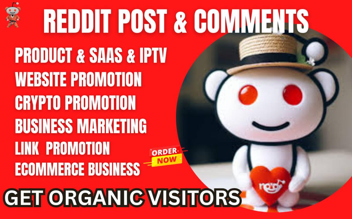 I will Reddit post upvote management for crypto, IPTV, blog, and SaaS website promotion