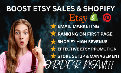 I will promote Etsy store for Etsy traffic, Etsy promotion, Etsy SEO to boost sales